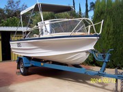14ft quintrex boat 35hp evinrude on trailer